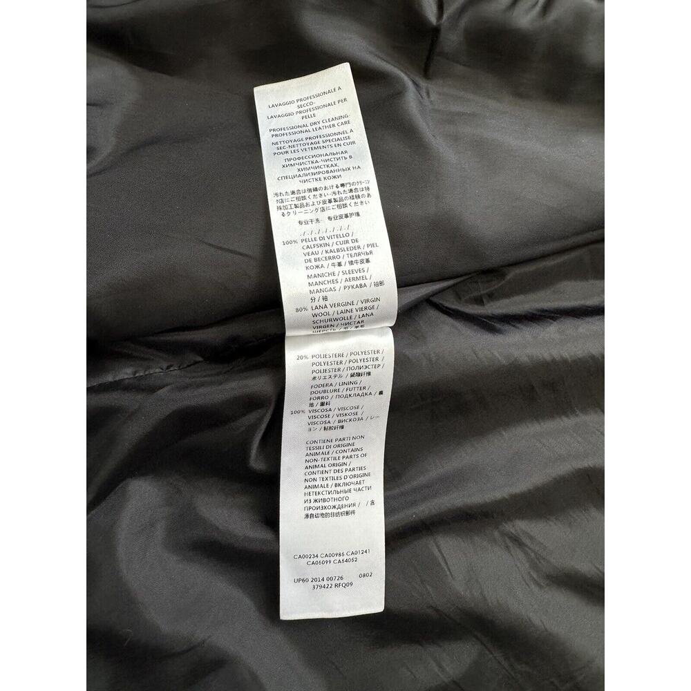 Alexander McQueen Leather Biker Jacket Men’s IT46 Asymmetrical Wool Sleeve - Picture 10 of 14